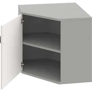 Policová skříň SRV 2 01 L – Skříň vnitřní roh levá 76,8 cm - Bílá , Šedá , UCO – černá