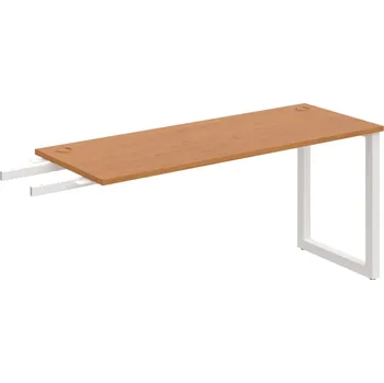Psací stůl UE O 1600 RU – Stůl pracovní délky 160 cm, hl. 60 cm, k řetězení - Olše , Bílý kov