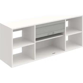 Policová skříň SRZ 7 – Skříň závěsná roletová 140 cm - Bílá , USN – Hobis , Šedá