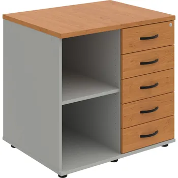 SPKZ 3 80 60 P P – Skříňka ke stolu, pravá, s centrálním zamykáním - Olše , Šedá , UCO – černá