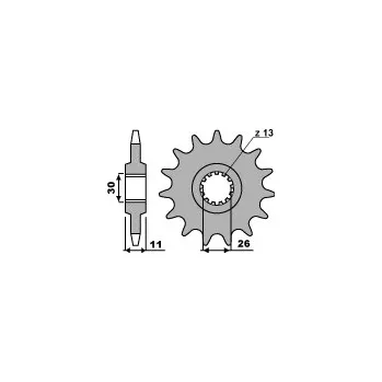 Řetězová sada pro motocykl PBR Výprodej PŘEDNÍ ŘETĚZOVÉ KOLO 579 14 18NC (ŘETĚZ 530)