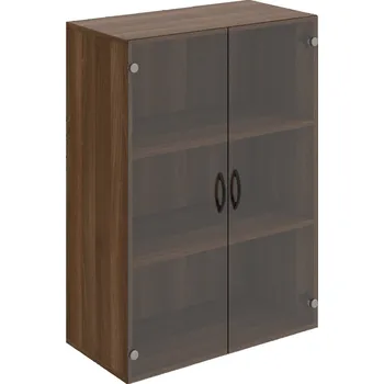 Policová skříň D 3 80 04 – Skříň policová dvéřová 111 × 80 cm - Čiré , Ořech , UCO – černá