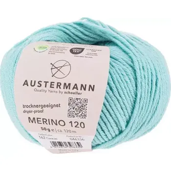 Příze Austermann Merino 120 EXP 162 Světlý tyrkys (Příze Merino 120 EXP CURACAO)