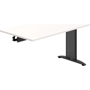 Jednací stůl FJ 1400 R – Stůl jednací řetězící rovný 140 cm - Bílá , Černý kov