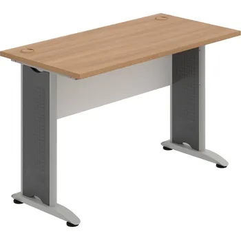 Psací stůl CE 1200 – Stůl pracovní rovný 120 cm, hl. 60 cm - Višeň , Bílá , Šedý kov