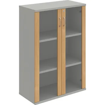 Policová skříň SZ 3 80 04 – Skříň policová dvéřová 115,2 × 80 cm - Dub , Šedá , USN – Hobis