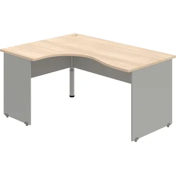 Psací stůl GE 2005 P – Stůl ergo pravý 160 × 120 cm - Akát , Šedá , Šedý kov
