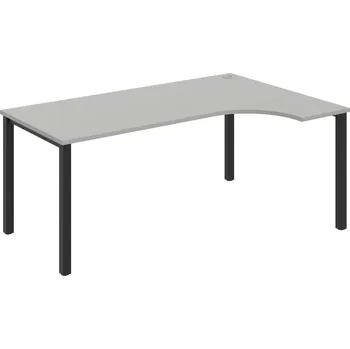 Psací stůl UE 1800 L – Stůl ergo levý 180 × 120 cm - Šedá , Černý kov
