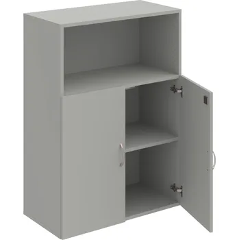 Policová skříň DZ 3 80 02 – Skříň policová dvéřová 111 × 80 cm - Šedá , Šedá , USN – Hobis