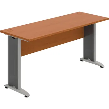 Psací stůl CE 1600 – Stůl pracovní rovný 160 cm, hl. 60 cm - Třešeň , Třešeň , Šedý kov