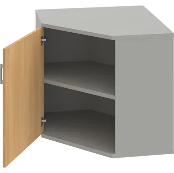 Policová skříň SRV 2 01 L – Skříň vnitřní roh levá 76,8 cm - Dub , Šedá , USH – hranatá