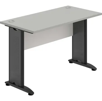Psací stůl CE 1200 – Stůl pracovní rovný 120 cm, hl. 60 cm - Šedá , Bílá , Černý kov