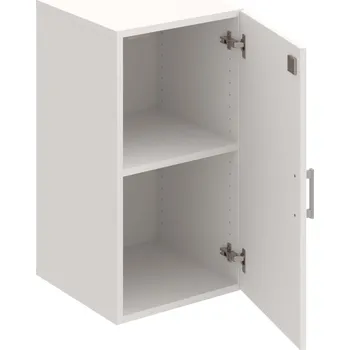 Policová skříň DZ 2 40 01 – Skříň policová dvéřová 74 × 40 cm - Bílá , Bílá , USH – hranatá