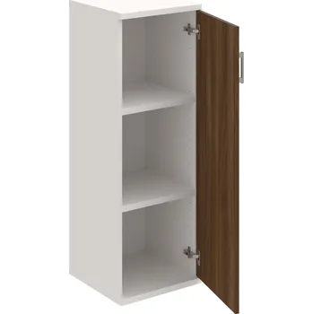 Policová skříň S 3 40 01 P – Skříň policová dvéřová 115,2 × 40 cm - Ořech , Bílá , USH – hranatá