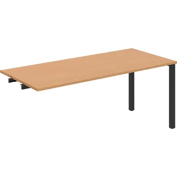 Psací stůl UJ 1800 R – Stůl jednací rovný délky 180 cm, k řetězení - Buk , Černý kov