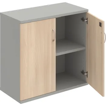 Policová skříň SZ 2 80 01 – Skříň policová dvéřová 76,8 × 80 cm - Akát , Šedá , USN – Hobis