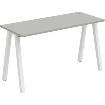 Psací stůl UE A 1400 – Stůl pracovní délky 140 cm, hl. 60 cm - Šedá , Bílý kov