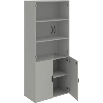 Policová skříň DZ 5 80 09 – Skříň policová dvéřová 185 × 80 cm - Šedá , Šedá , UCO – černá