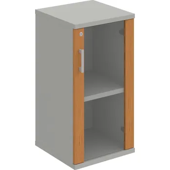 Policová skříň SZ 2 40 02 P – Skříň policová dvéřová 76,8 × 40 cm - Olše , Šedá , USH – hranatá