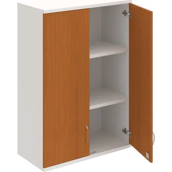 Policová skříň SZ 3 80 01 H – Skříň policová dvéřová 115,2 × 80 cm - Třešeň , Bílá , USN – Hobis