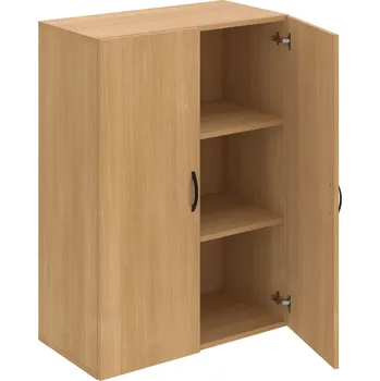 Policová skříň D 3 80 01 – Skříň policová dvéřová 111 × 80 cm - Dub , Dub , UCO – černá