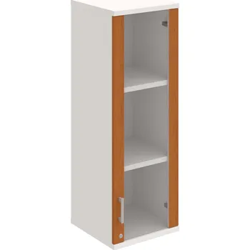 Policová skříň SZ 3 40 02 P H – Skříň policová dvéřová 115,2 × 40 cm - Třešeň , Bílá , USH – hranatá