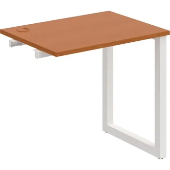 Psací stůl UE O 800 R – Stůl pracovní délky 80 cm, hl. 60 cm, k řetězení - Třešeň , Bílý kov