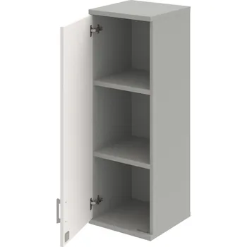 Policová skříň SZ 3 40 01 L H – Skříň policová dvéřová 115,2 × 40 cm - Bílá , Šedá , USH – hranatá