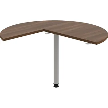 Psací stůl GP 22 P P – Stůl jednací pravý podél ø 120 cm - Ořech , Šedý kov