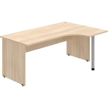 Psací stůl GE 1800 60 L – Stůl ergo 180 × 120 cm, levý - Akát , Akát , Šedý kov