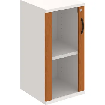 Policová skříň SZ 2 40 02 L – Skříň policová dvéřová 76,8 × 40 cm - Třešeň , Bílá , UCO – černá