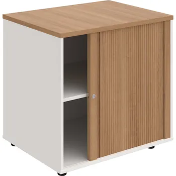 SPRZ 80 60 P P – Skříňka ke stolu, roletová, pravá, š. 80 cm, léta podél - Višeň , Bílá , Višeň