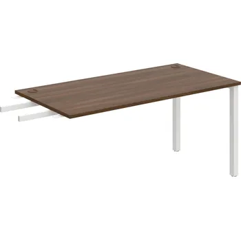 Psací stůl US 1600 RU – Stůl pracovní délky 160 cm, k řetězení - Ořech , Bílý kov