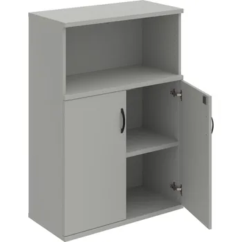 Policová skříň SZ 3 80 02 – Skříň policová dvéřová 115,2 × 80 cm - Šedá , Šedá , UCO – černá