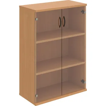 Policová skříň S 3 80 08 – Skříň policová dvéřová 115,2 × 80 cm - Čiré , Buk , UCO – černá