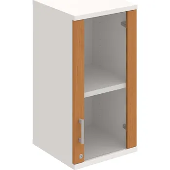 Policová skříň SZ 2 40 02 P H – Skříň policová dvéřová 76,8 × 40 cm - Olše , Bílá , USH – hranatá