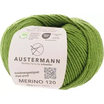 Příze Austermann Merino 120 EXP 140 Zelená (Příze Merino 120 EXP ABSINTH)