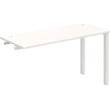 Psací stůl UE 1400 R – Stůl pracovní délky 140 cm, hl. 60 cm, k řetězení - Bílá , Bílý kov