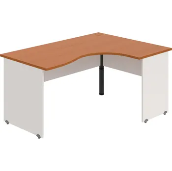 Psací stůl GE 2005 L – Stůl ergo levý 160 × 120 cm - Třešeň , Bílá , Černý kov