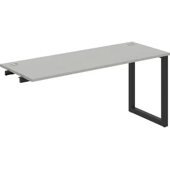 Psací stůl UE O 1600 R – Stůl pracovní délky 160 cm, hl 60 cm, k řetězení - Šedá , Černý kov