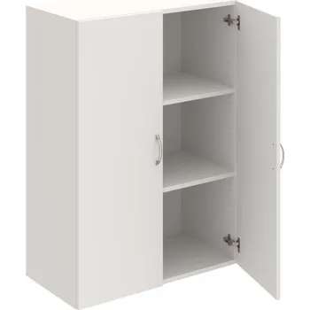 Policová skříň D 3 80 01 – Skříň policová dvéřová 111 × 80 cm - Bílá , Bílá , USN – Hobis