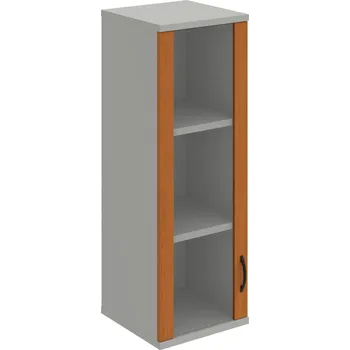 Policová skříň S 3 40 02 L H – Skříň policová dvéřová 115,2 × 40 cm - Třešeň , Šedá , UCO – černá