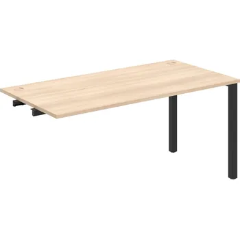 Psací stůl US 1600 R – Stůl pracovní délky 160 cm, k řetězení - Akát , Černý kov