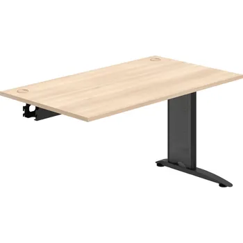 Psací stůl FS 1400 R – Stůl pracovní řetězící rovný 140 cm - Akát , Černý kov