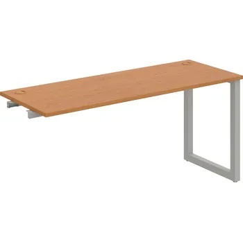 Psací stůl UE O 1600 R – Stůl pracovní délky 160 cm, hl 60 cm, k řetězení - Olše , Šedý kov