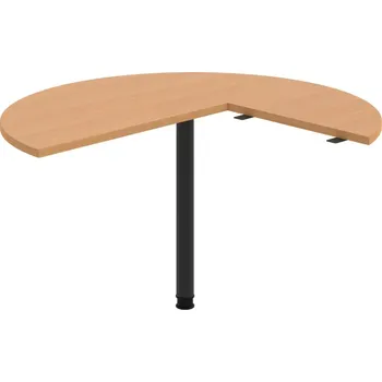Psací stůl FP 22 L N – Stůl jednací levý napříč ø 120 cm - Buk , Černý kov