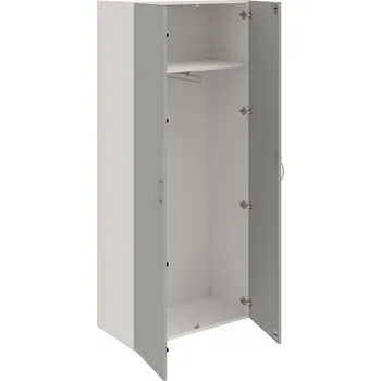 Policová skříň DZR 5 80 01 – Skříň šatní dvéřová 185 × 80 cm - Šedá , Bílá , USN – Hobis
