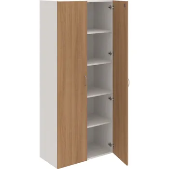 Policová skříň DZ 5 80 00 – Skříň policová dvéřová 185 × 80 cm - Višeň , Bílá , USN – Hobis