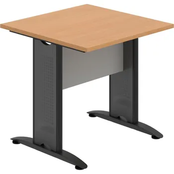 Jednací stůl CJ 800 – Stůl jednací rovný 80 cm - Buk , Šedá , Černý kov