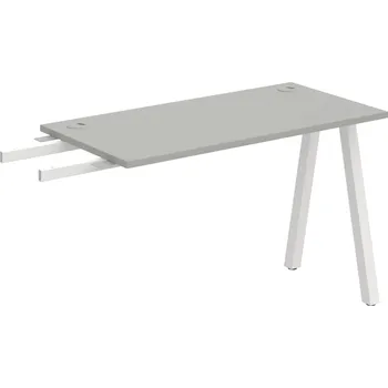 Psací stůl UE A 1200 RU – Stůl pracovní délky 120 cm, hl. 60 cm, k řetězení - Šedá , Bílý kov